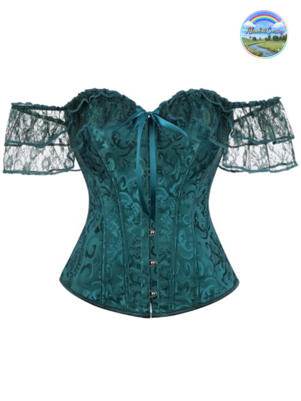 SHYMMUO Women Renaissance Lace Up Corset Top Off Shoulder Overbust Bustier